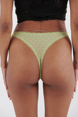 Polka Mesh Thong Yellow