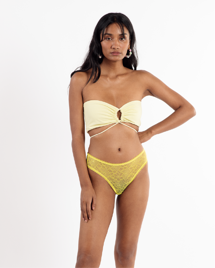 Luxe Lace Hipster Neon Yellow