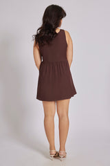 Donna Waistcoat Dress Brown