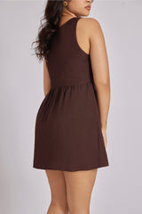 Donna Waistcoat Dress Brown