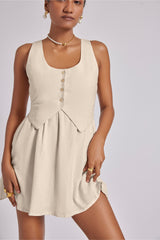 Donna Waistcoat Dress Off-White