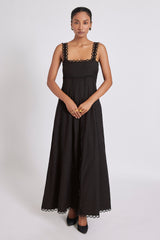 Elara Lace Maxi Dress Black