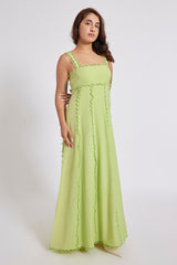 Elara Lace Maxi Dress Matcha Green