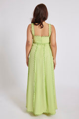 Elara Lace Maxi Dress Matcha Green