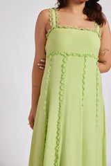 Elara Lace Maxi Dress Matcha Green