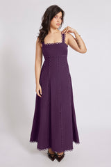 Elara Lace Maxi Dress Plum Purple