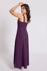 Elara Lace Maxi Dress Plum Purple