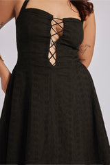 Enid Eyelet Dress Black