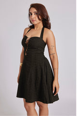 Enid Eyelet Dress Black