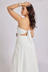 Georgia Eyelet Bandeau Maxi Dress White