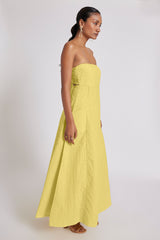 Georgia Eyelet Bandeau Maxi Dress Yellow