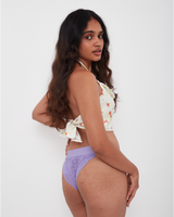 Luxe Lace Cheeky With Outer Band Soft Purple