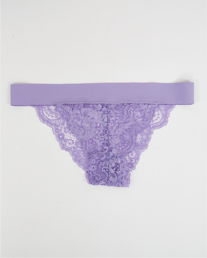 Luxe Lace Cheeky With Outer Band Soft Purple