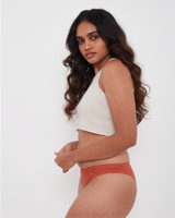 Luxe Lace Trim Cheeky Aragon Orange