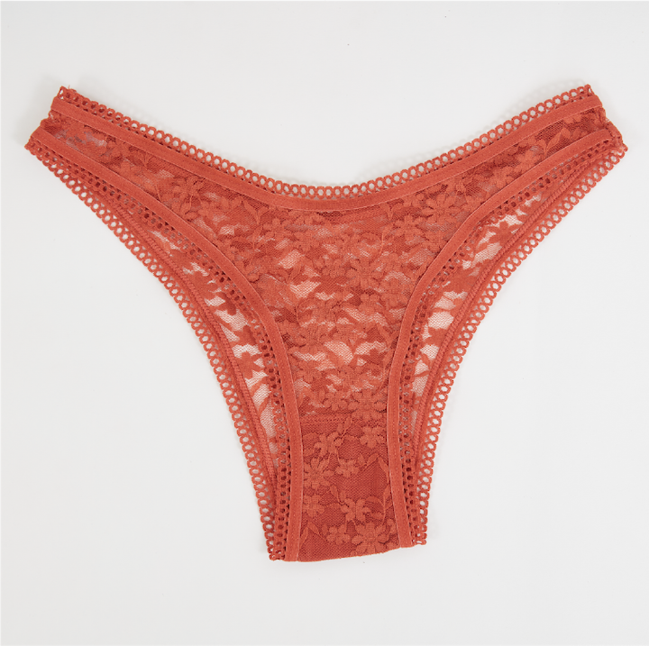 Luxe Lace Trim Cheeky Aragon Orange