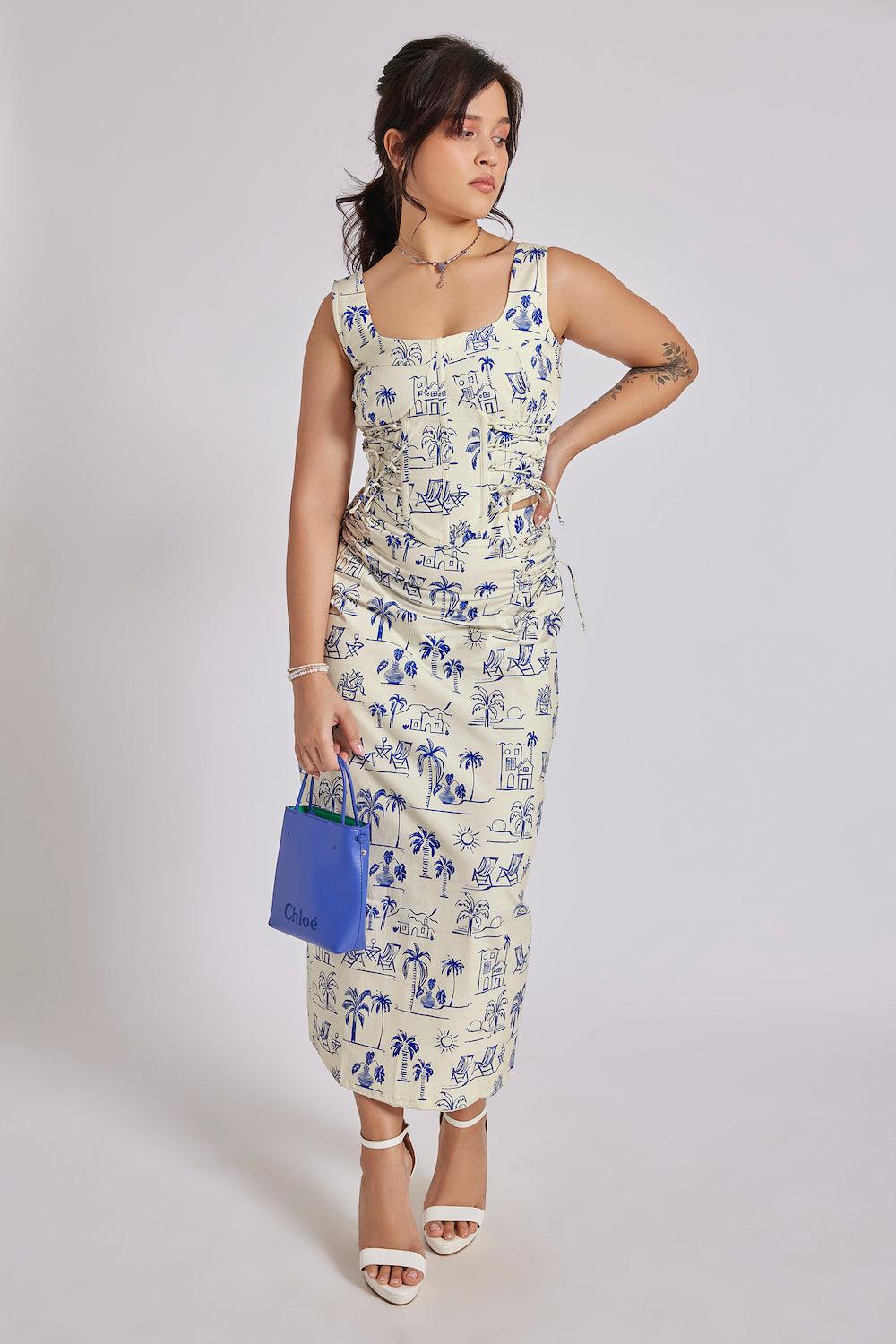 Quinn Corset Tropical Ink Print