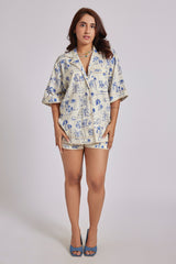 Una Shorts Tropical Ink Print