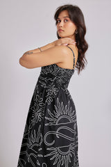 Soleil Maxi Dress Sunburst Print